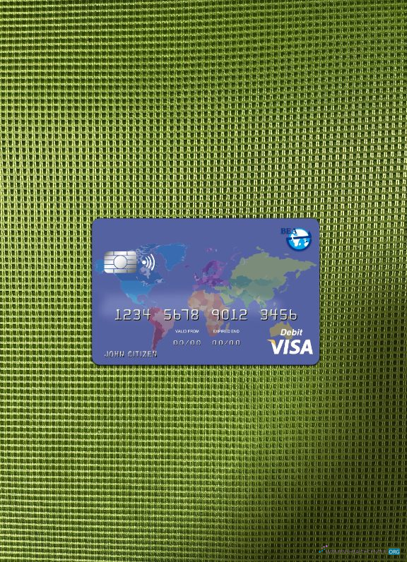 Download Algeria banque extérieure d'algérie visa card photolook front Photoshop template